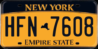 NY license plate HFN7608