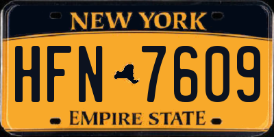 NY license plate HFN7609