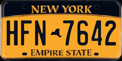 NY license plate HFN7642
