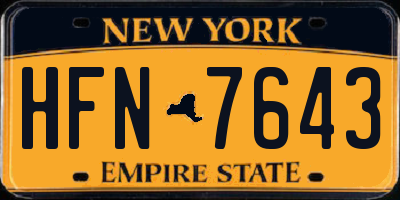 NY license plate HFN7643