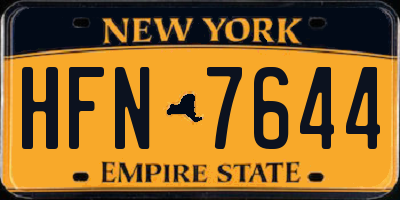 NY license plate HFN7644