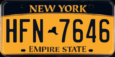 NY license plate HFN7646