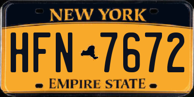 NY license plate HFN7672