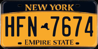 NY license plate HFN7674