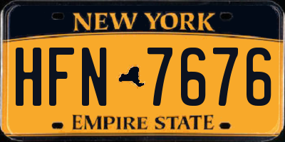 NY license plate HFN7676