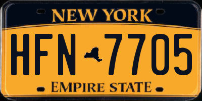 NY license plate HFN7705