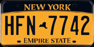 NY license plate HFN7742