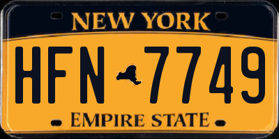 NY license plate HFN7749