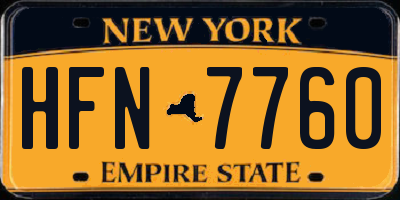 NY license plate HFN7760
