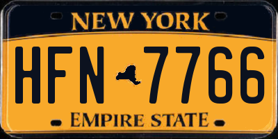NY license plate HFN7766