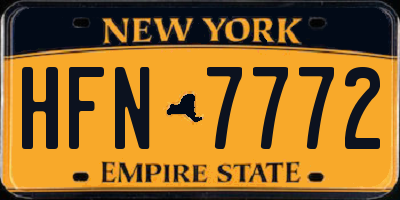 NY license plate HFN7772