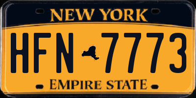 NY license plate HFN7773
