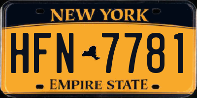 NY license plate HFN7781
