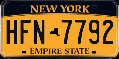 NY license plate HFN7792
