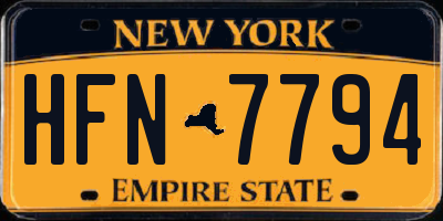 NY license plate HFN7794