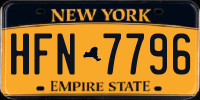 NY license plate HFN7796