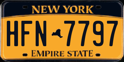 NY license plate HFN7797