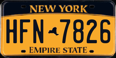 NY license plate HFN7826