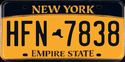 NY license plate HFN7838