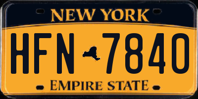 NY license plate HFN7840