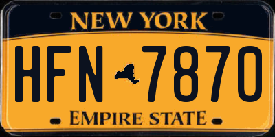 NY license plate HFN7870
