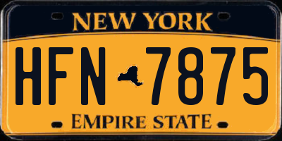 NY license plate HFN7875