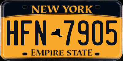 NY license plate HFN7905