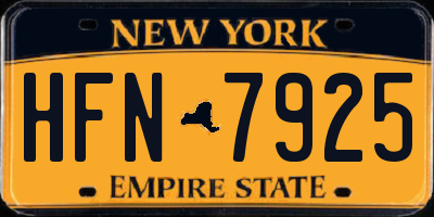 NY license plate HFN7925