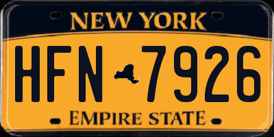 NY license plate HFN7926