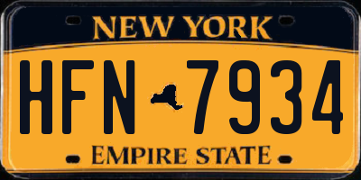 NY license plate HFN7934