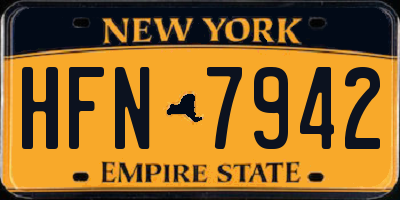 NY license plate HFN7942