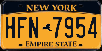 NY license plate HFN7954