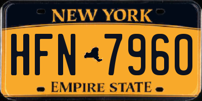 NY license plate HFN7960