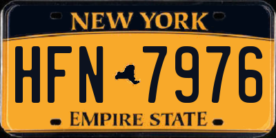 NY license plate HFN7976