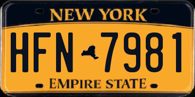 NY license plate HFN7981