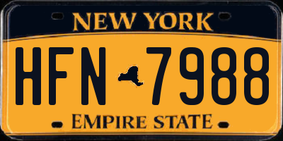 NY license plate HFN7988