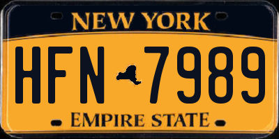 NY license plate HFN7989