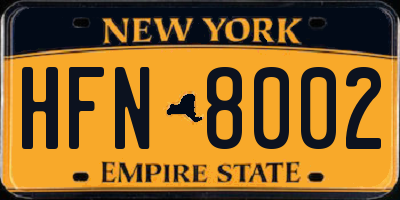 NY license plate HFN8002