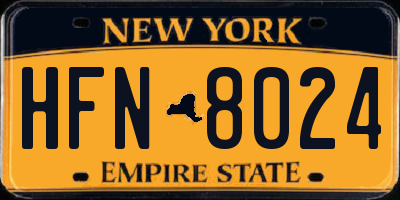 NY license plate HFN8024