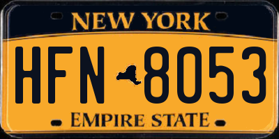 NY license plate HFN8053