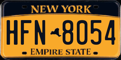 NY license plate HFN8054