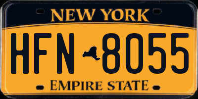 NY license plate HFN8055