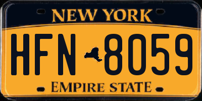 NY license plate HFN8059