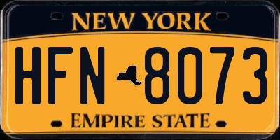 NY license plate HFN8073