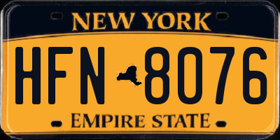 NY license plate HFN8076