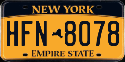 NY license plate HFN8078