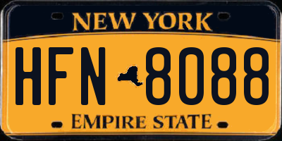 NY license plate HFN8088