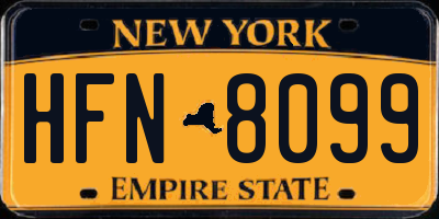 NY license plate HFN8099