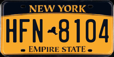 NY license plate HFN8104