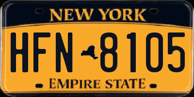 NY license plate HFN8105